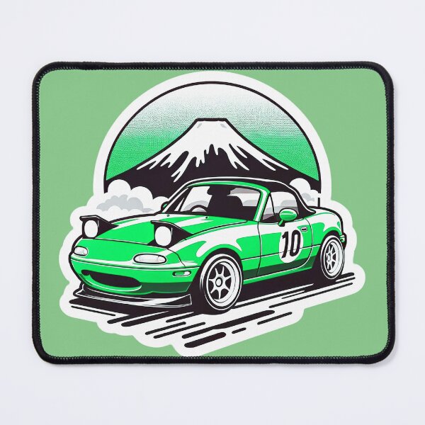 Item preview, Green Miata NA 10 in front of a mountain  designed and sold by mugooooo.