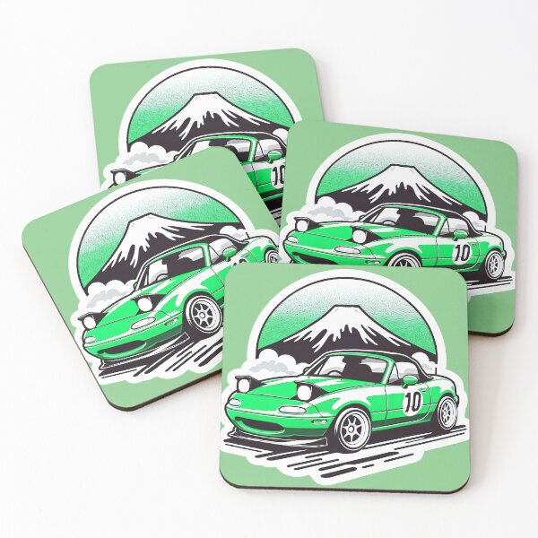 Item preview, Green Miata NA 10 in front of a mountain  designed and sold by mugooooo.