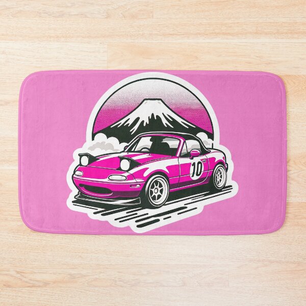 Item preview, Pink Miata NA 10 in front of a mountain  designed and sold by mugooooo.