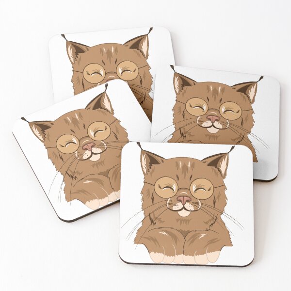 Item preview, Cute lynx with glasses and closed eyes designed and sold by Optopus.