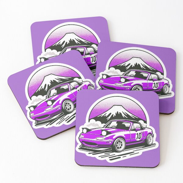 Item preview, Purple Miata NA 10 in front of a mountain  designed and sold by mugooooo.