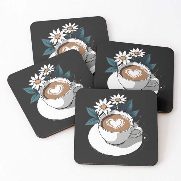 Artikelvorschau, Tasse Kaffee und Blumen entworfen und verkauft von CaffeineDose.