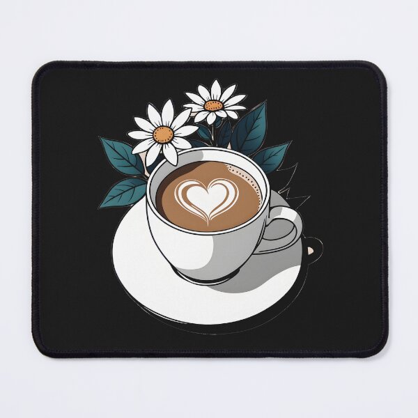 Item preview, cup of coffee & flowers designed and sold by CaffeineDose.