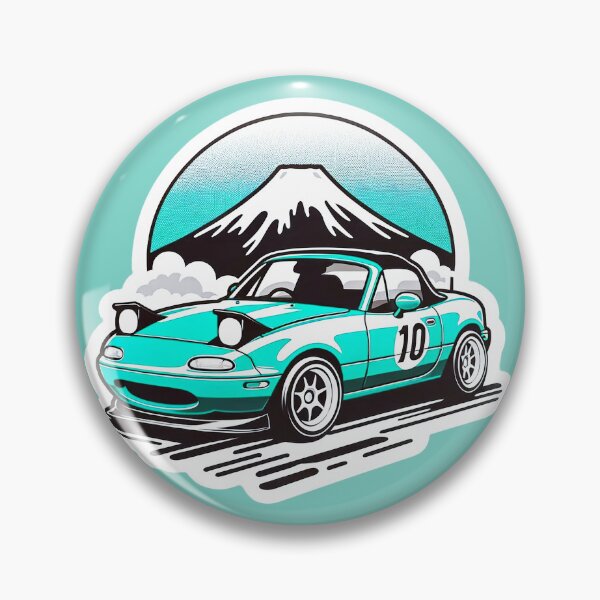 Item preview, Turquoise Miata NA 10 in front of a mountain designed and sold by mugooooo.