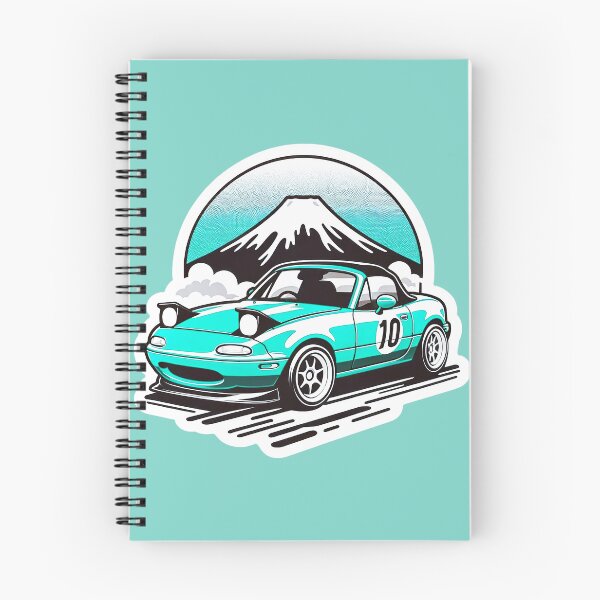 Item preview, Turquoise Miata NA 10 in front of a mountain designed and sold by mugooooo.