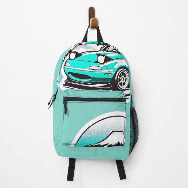 Item preview, Turquoise Miata NA 10 in front of a mountain designed and sold by mugooooo.