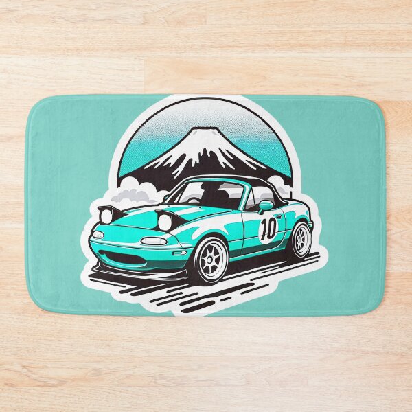 Item preview, Turquoise Miata NA 10 in front of a mountain designed and sold by mugooooo.