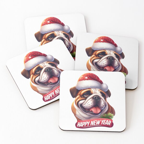 Item preview, Bulldog Cheer: New Year Wishes with Festive Flair designed and sold by EpicPaws.
