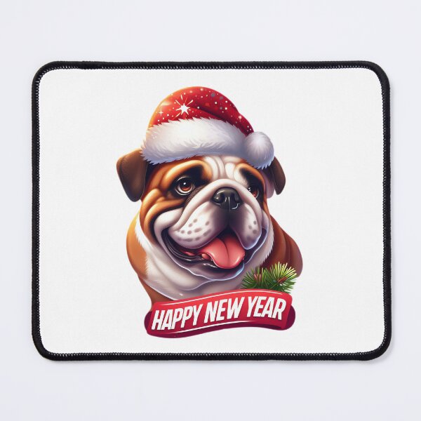 Item preview, Bulldog Cheer: New Year Wishes with Festive Flair designed and sold by EpicPaws.