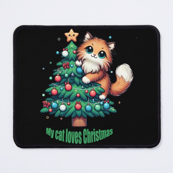 Aperçu de l'œuvre Mon chat adore Noël créée et vendue par WikaKowalczyk.