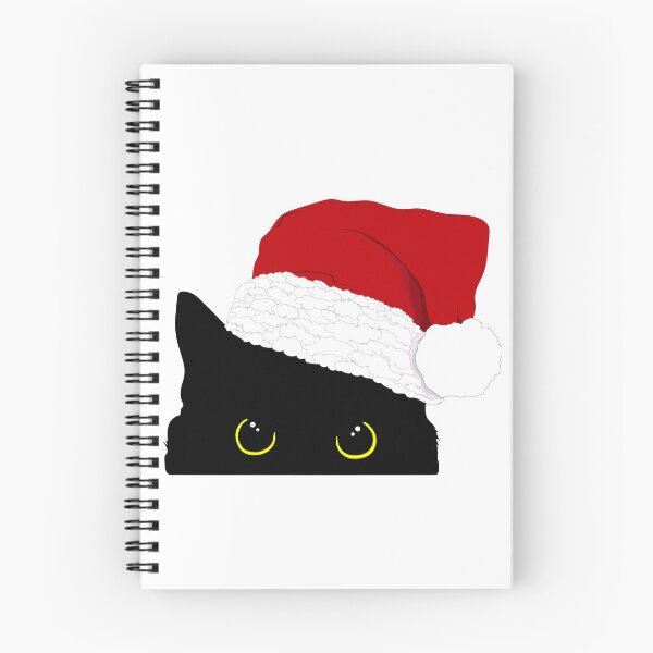 Item preview, Santa Clause Peeking black kitty  designed and sold by AnimalCreations.