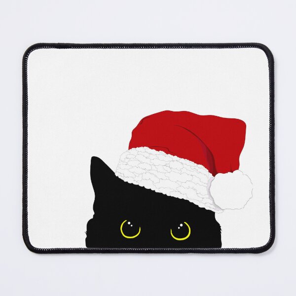 Item preview, Santa Clause Peeking black kitty  designed and sold by AnimalCreations.
