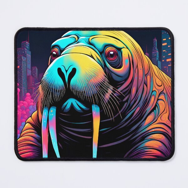 Item preview, The Walrus Has Taken Over our City - Neon Pop Art designed and sold by Bright-Moonrise.