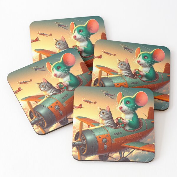 Item preview, The Green Mouse Takes Flight: A High-Flying Adventure with a Co-Pilot Cat! designed and sold by autrouvetout.