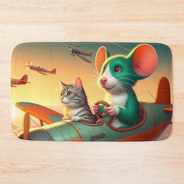 Item preview, The Green Mouse Takes Flight: A High-Flying Adventure with a Co-Pilot Cat! designed and sold by autrouvetout.