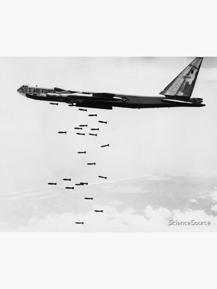 Disover Vietnam War, B-52 Bomber Airplane, Dropping Bombs, 1960s Premium Matte Vertical Poster