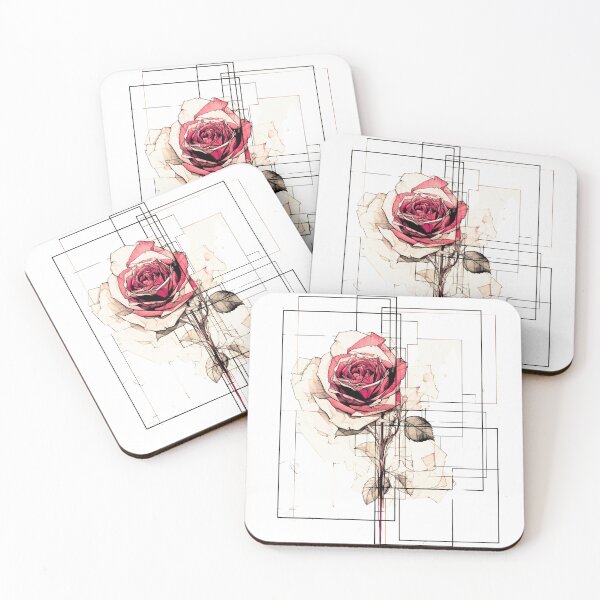 Item preview, Red Rose - Abstract Geometric Paper Design designed and sold by HausKatz.