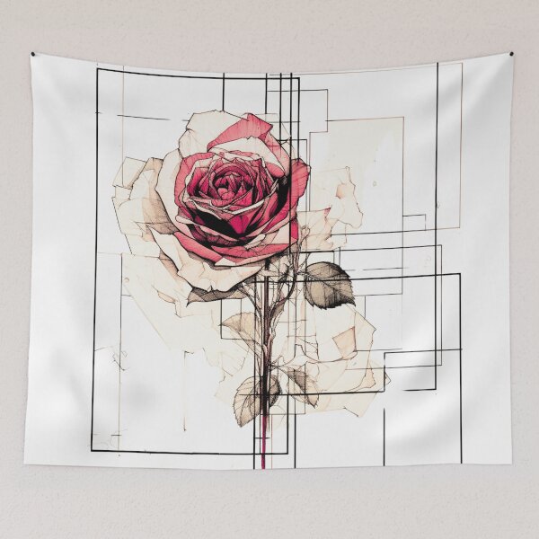 Item preview, Red Rose - Abstract Geometric Paper Design designed and sold by HausKatz.
