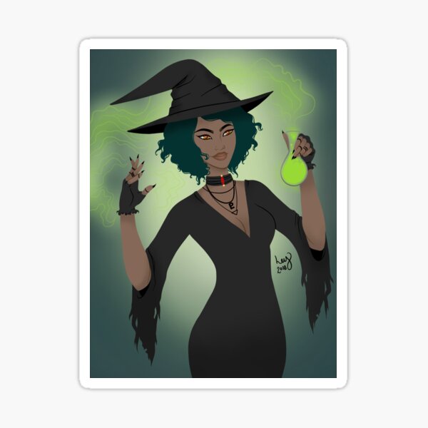 Neon Witch Sticker