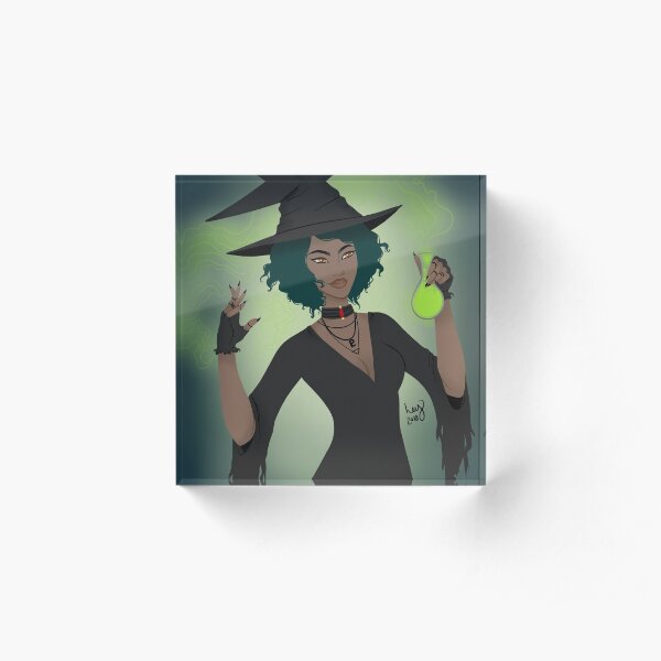 Neon Witch Acrylic Block