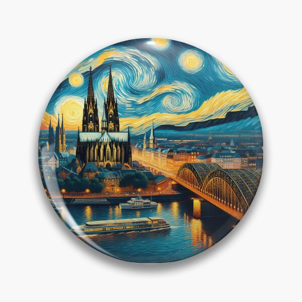 Item preview, Cologne, Germany, design in the style of Vincent van Gogh Starry Night designed and sold by CreativeSparkzz.