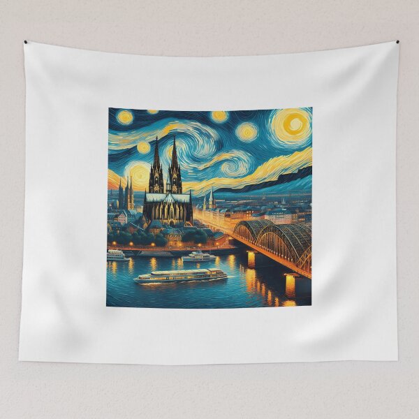 Item preview, Cologne, Germany, design in the style of Vincent van Gogh Starry Night designed and sold by CreativeSparkzz.