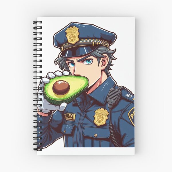 Item preview, a cute police man eats an avocado designed and sold by storeofmylOVE.