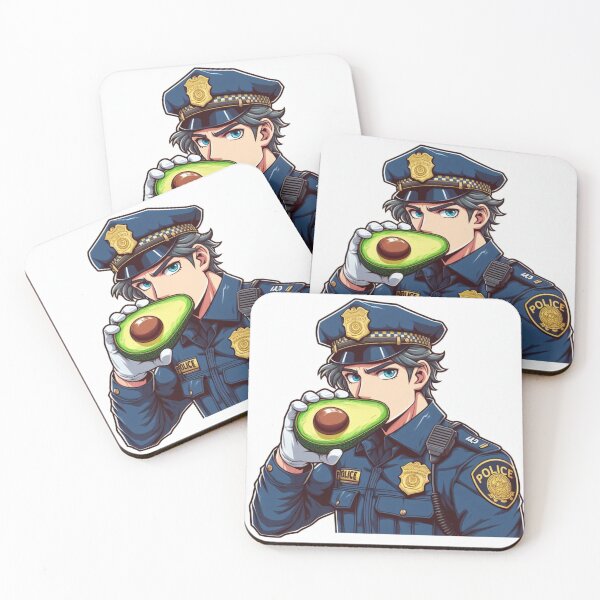 Item preview, a cute police man eats an avocado designed and sold by storeofmylOVE.