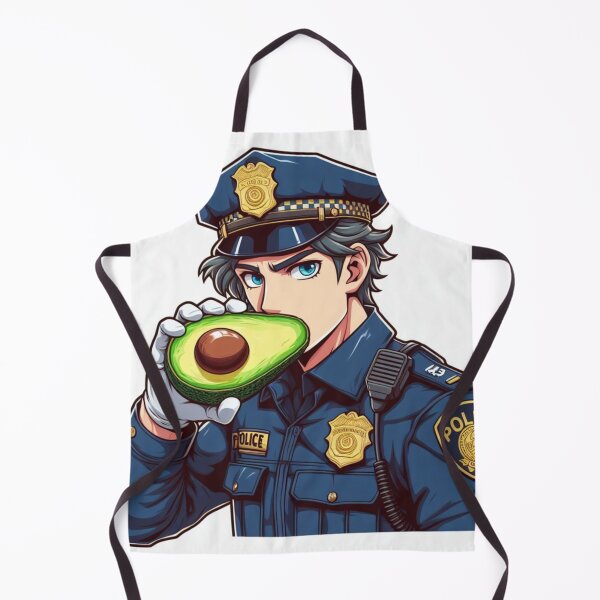 Item preview, a cute police man eats an avocado designed and sold by storeofmylOVE.