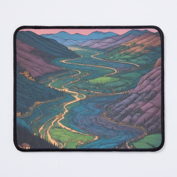 Item preview, Magical valley at night in pastel colors designed and sold by randrdesign.