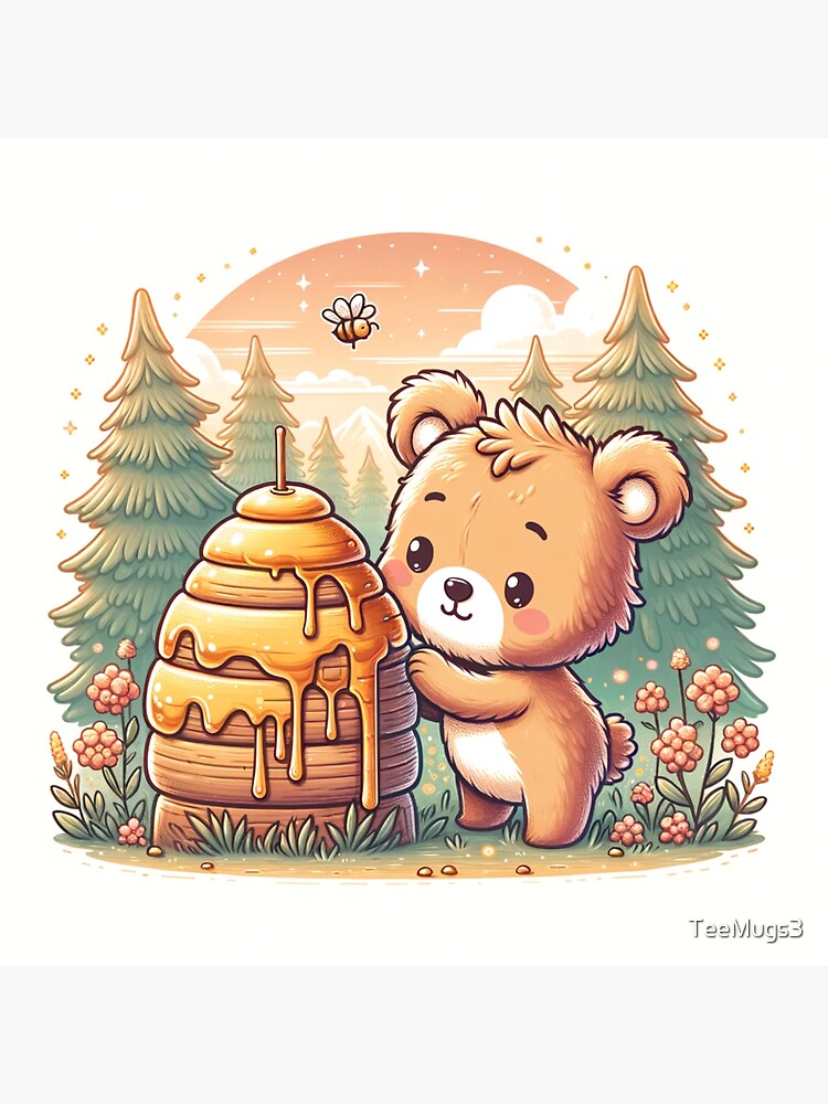 Thumbnail 3 of 3, Sticker, Sweet-Seeking Teddy Bear designed and sold by TeeMugs3.