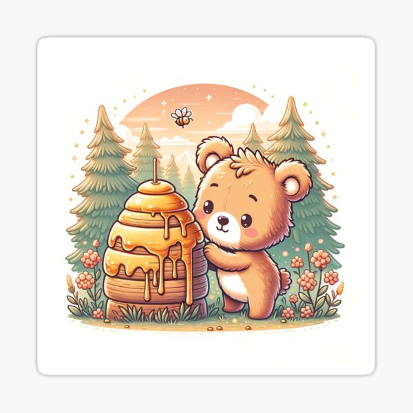 Sweet-Seeking Teddy Bear Sticker