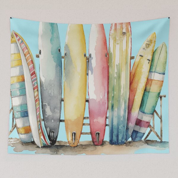 Item preview, Watercolor Surfing boards designed and sold by MirucaDesign.