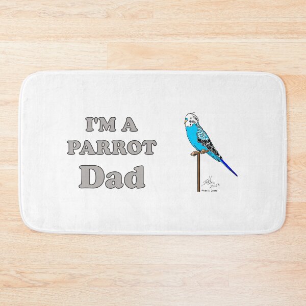 Item preview, I'm a Parrot Dad - Blue Male Budgie designed and sold by Laughing Parrot Studio.