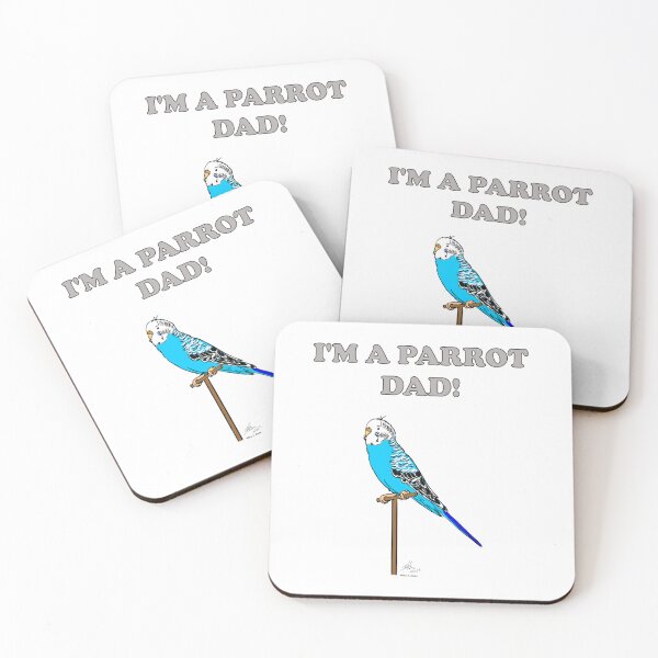 Artikelvorschau, Ich bin ein Papageienvater – blauer Wellensittichmännchen entworfen und verkauft von Laughing Parrot Studio.