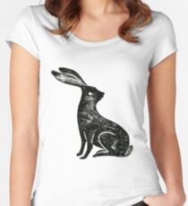 Hare Lino Print Women's Fitted Scoop T-Shirt