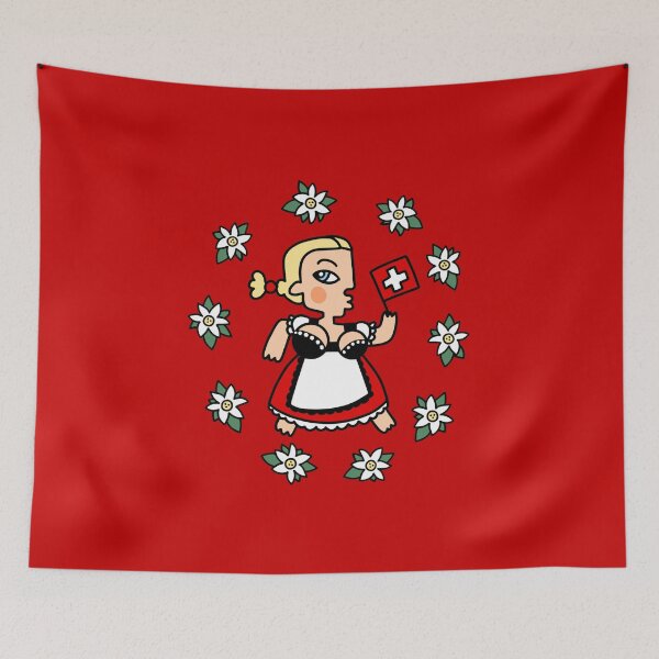 Item preview, Swissarty Swiss girl edelweiss designed and sold by sianelliot.