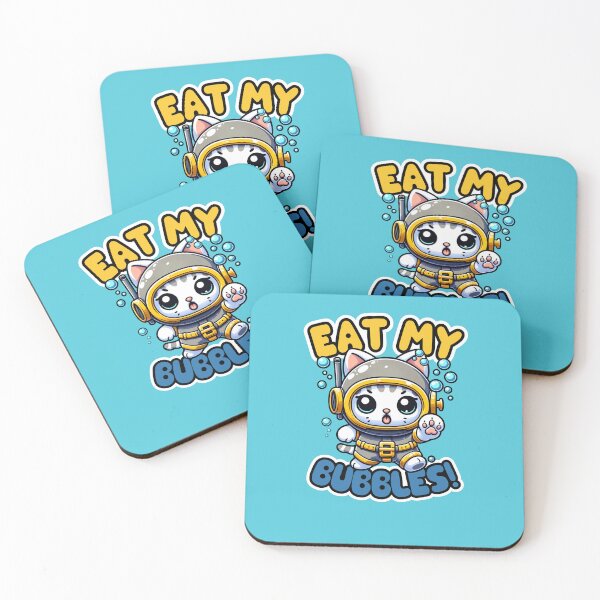Item preview, Eat My Bubbles! - Adventurous Diver Cat designed and sold by simonbluevski.