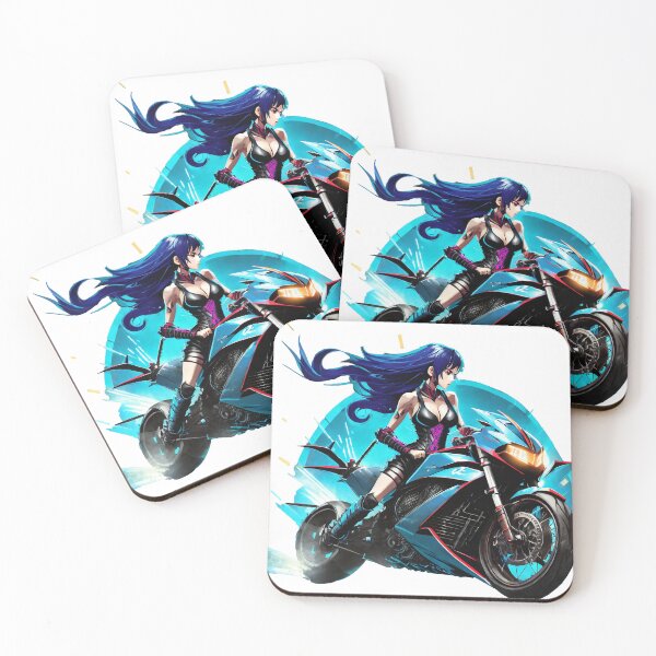 Item preview, blue-haired biker princess designed and sold by BADESIGNZZ.