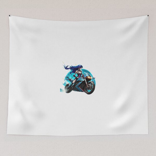 Item preview, blue-haired biker princess designed and sold by BADESIGNZZ.