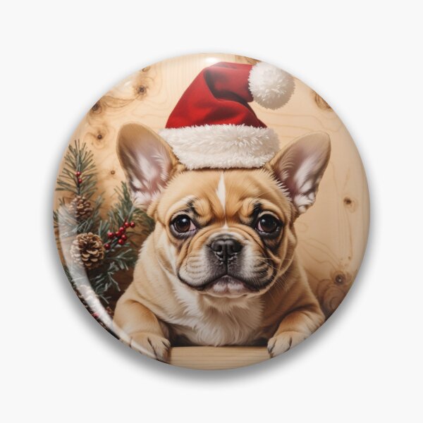 Item preview, Christmas with French Bulldog: The Captivating Character of Wood (Pyro Pets Art - 171) designed and sold by pyropetsart.