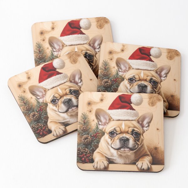 Item preview, Christmas with French Bulldog: The Captivating Character of Wood (Pyro Pets Art - 171) designed and sold by pyropetsart.