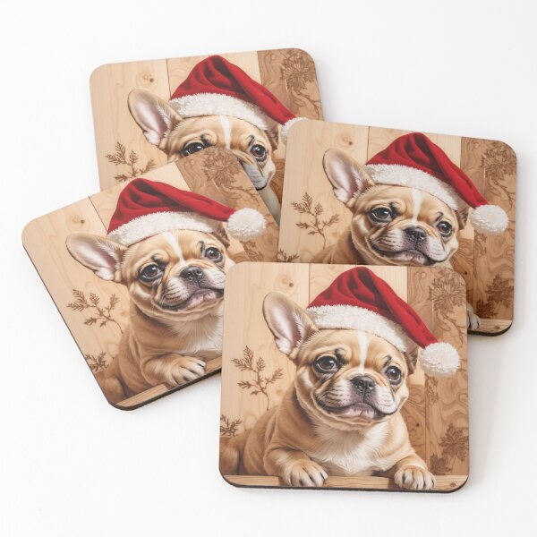Item preview, Christmas with French Bulldog: The Captivating Character of Wood (Pyro Pets Art - 172) designed and sold by pyropetsart.