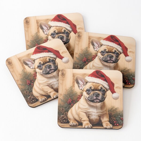 Item preview, Christmas with French Bulldog: The Captivating Character of Wood (Pyro Pets Art - 173) designed and sold by pyropetsart.