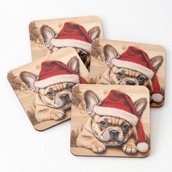 Item preview, Christmas with French Bulldog: The Captivating Character of Wood (Pyro Pets Art - 174) designed and sold by pyropetsart.