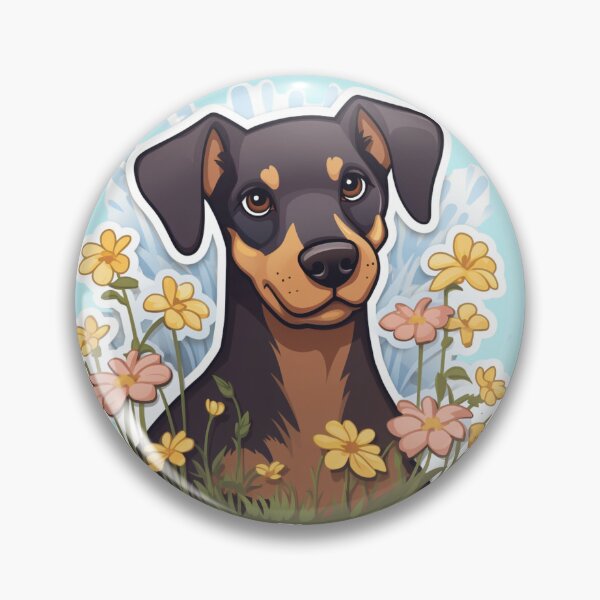 Item preview, Floral Natural Ear Doberman designed and sold by June Market.