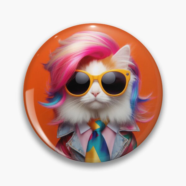 Item preview, Fashionista Rockstar Cat with Yellow glasses designed and sold by clearviewstock.