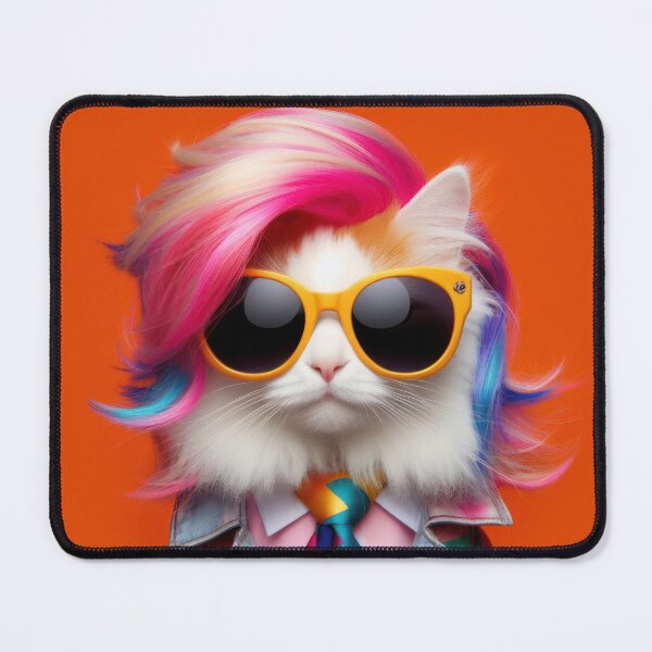 Item preview, Fashionista Rockstar Cat with Yellow glasses designed and sold by clearviewstock.