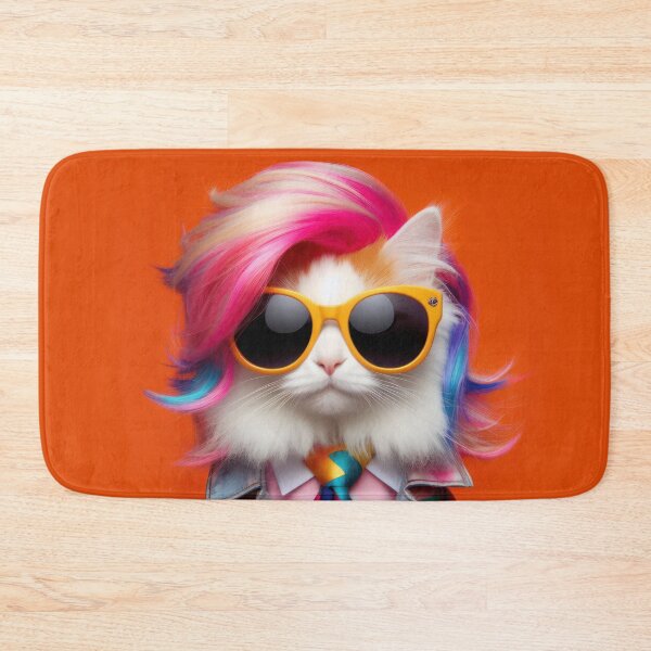 Item preview, Fashionista Rockstar Cat with Yellow glasses designed and sold by clearviewstock.