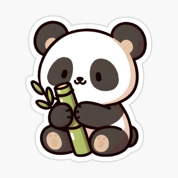 Item preview, Panda Cub with Bamboo Snack designed and sold by UmbrellaStudio1.